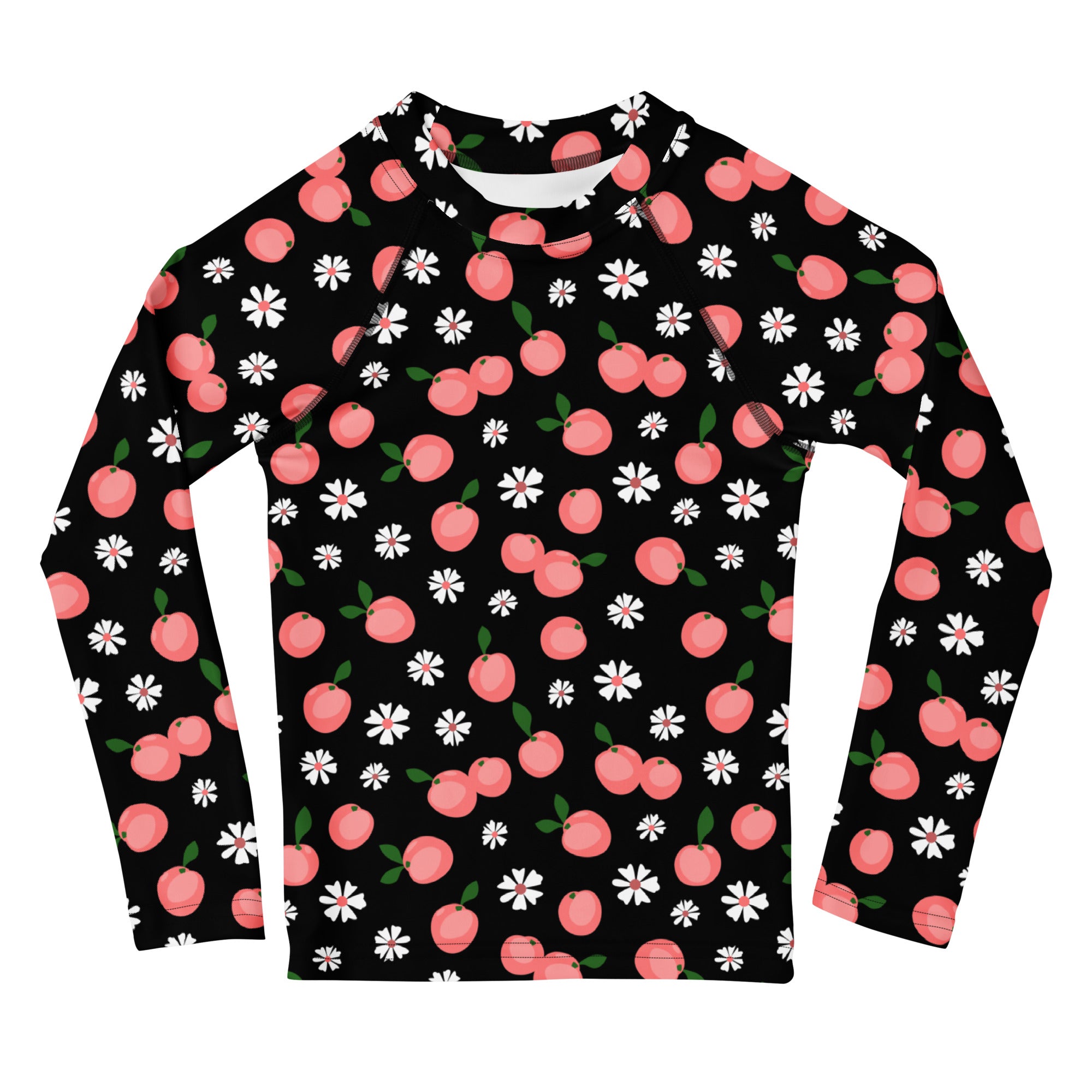 Girls Pink Cherry Blossom Long Sleeve Rash Guard Swim Shirt – Buttery Soft, Sun Safe UPF 50+ Protection, Quick Dry & 4-Way Stretch Comfort