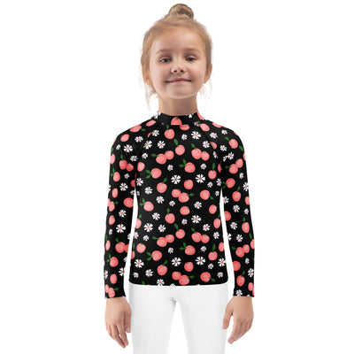Girls Pink Cherry Blossom Long Sleeve Rash Guard Swim Shirt – Buttery Soft, Sun Safe UPF 50+ Protection, Quick Dry & 4-Way Stretch Comfort