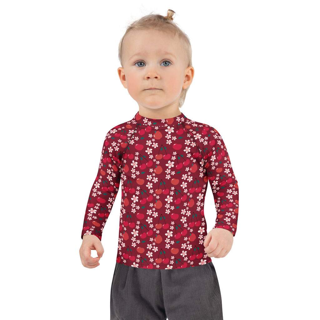 Girls Cherry Blossom Long Sleeve Rash Guard Swim Shirt – Buttery Soft, Sun Safe UPF 50+ Protection, Quick Dry & 4-Way Stretch Comfort