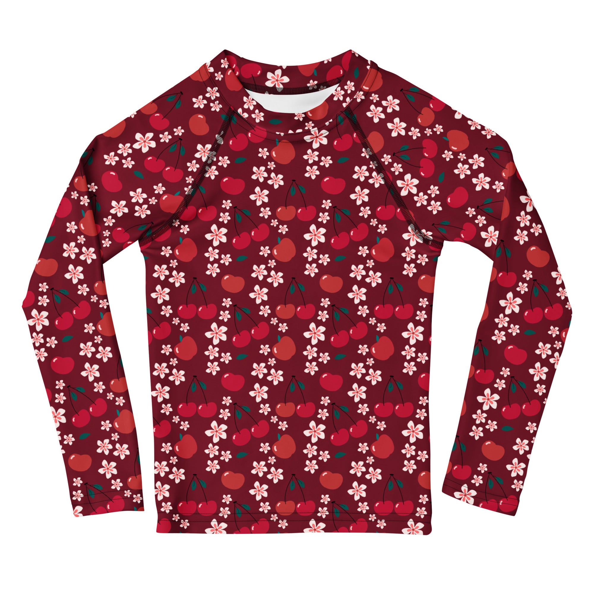 Girls Cherry Blossom Long Sleeve Rash Guard Swim Shirt – Buttery Soft, Sun Safe UPF 50+ Protection, Quick Dry & 4-Way Stretch Comfort