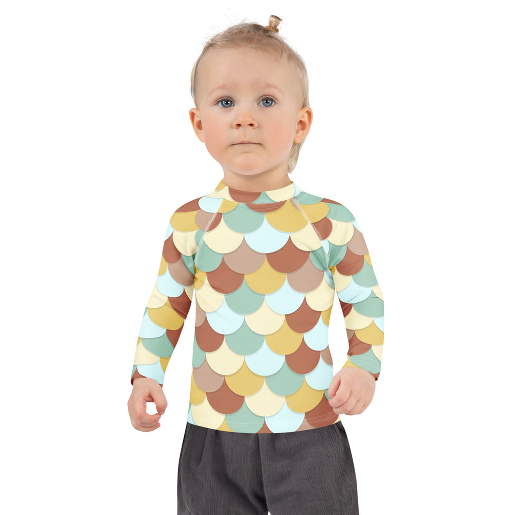 Girls Teal Mermaid Long Sleeve Rash Guard Swim Shirt – Buttery Soft, Sun Safe UPF 50+ Protection, Quick Dry & 4-Way Stretch Comfort