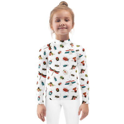 Kids Colorful Bug Long Sleeve Rash Guard Swim Shirt – Buttery Soft, Sun Safe UPF 50+ Protection, Quick Dry & 4-Way Stretch Comfort