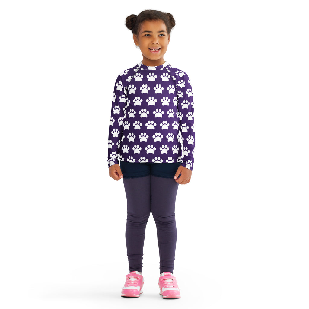 Girls Dark Purple Long Sleeve Rash Guard Swim Shirt – Buttery Soft, Sun Safe UPF 50+ Protection, Quick Dry & 4-Way Stretch Comfort