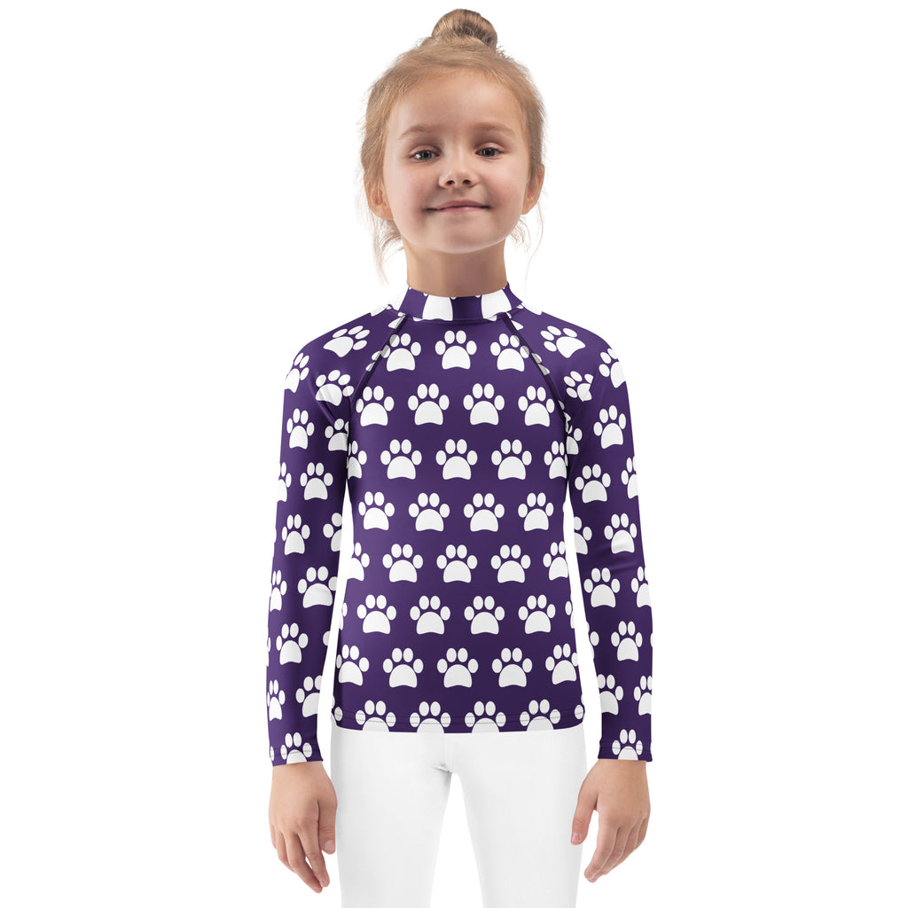 Girls Dark Purple Long Sleeve Rash Guard Swim Shirt – Buttery Soft, Sun Safe UPF 50+ Protection, Quick Dry & 4-Way Stretch Comfort