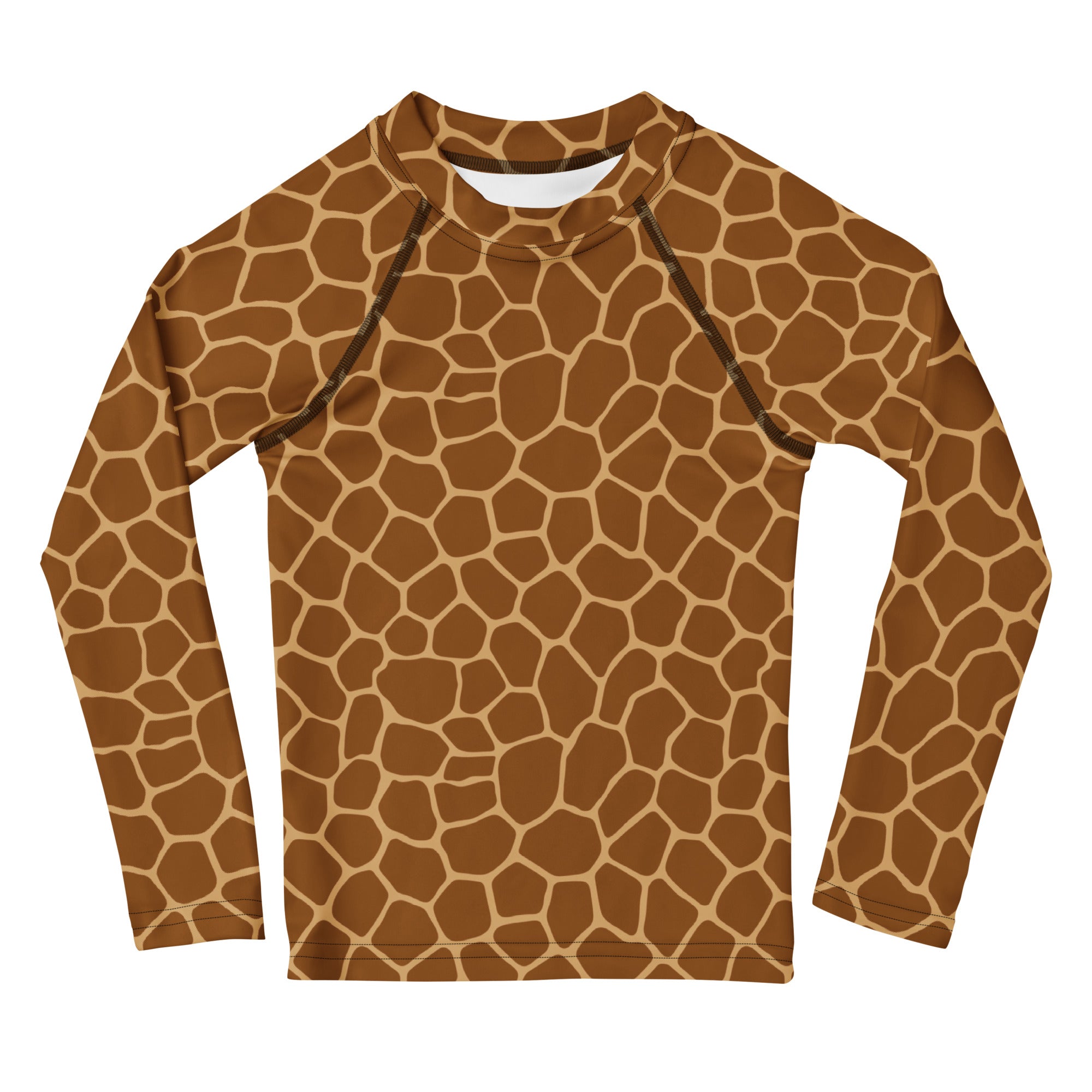 Kids Giraffe Print Long Sleeve Rash Guard Swim Shirt – Buttery Soft, Sun Safe UPF 50+ Protection, Quick Dry & 4-Way Stretch Comfort