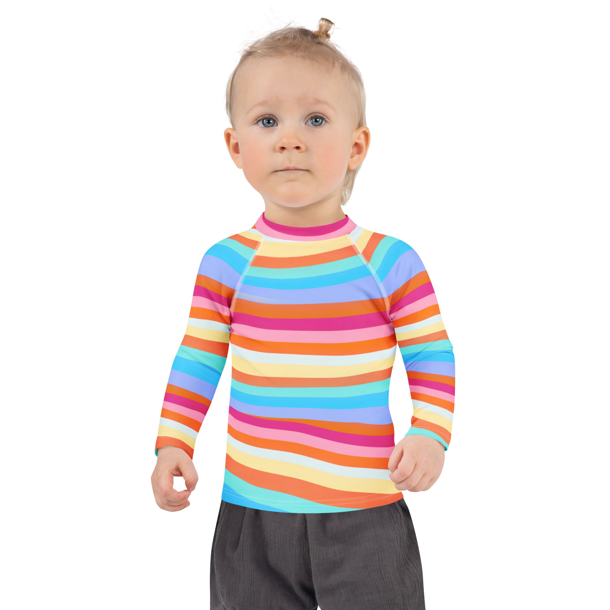 Kids Colorful Sand Long Sleeve Rash Guard Swim Shirt – Buttery Soft, Sun Safe UPF 50+ Protection, Quick Dry & 4-Way Stretch Comfort