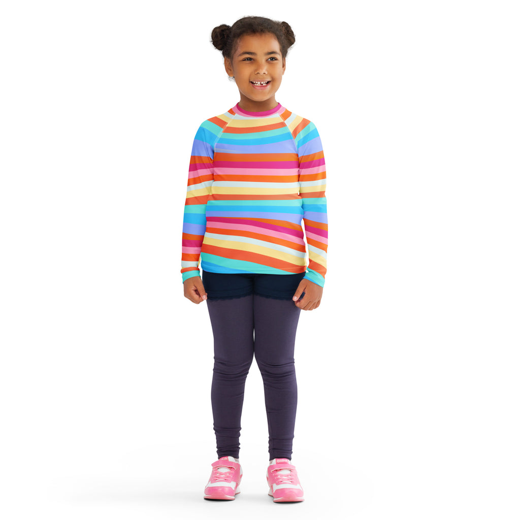Kids Colorful Sand Long Sleeve Rash Guard Swim Shirt – Buttery Soft, Sun Safe UPF 50+ Protection, Quick Dry & 4-Way Stretch Comfort
