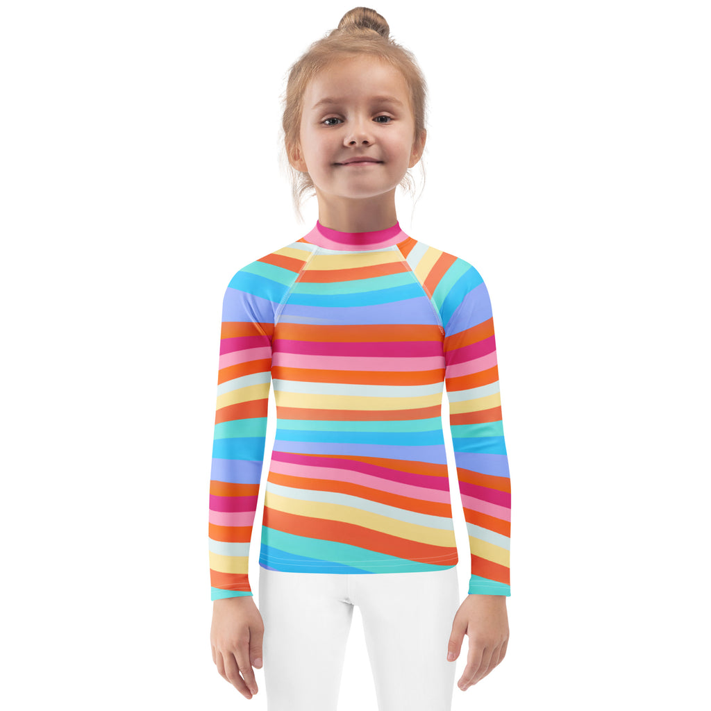 Kids Colorful Sand Long Sleeve Rash Guard Swim Shirt – Buttery Soft, Sun Safe UPF 50+ Protection, Quick Dry & 4-Way Stretch Comfort