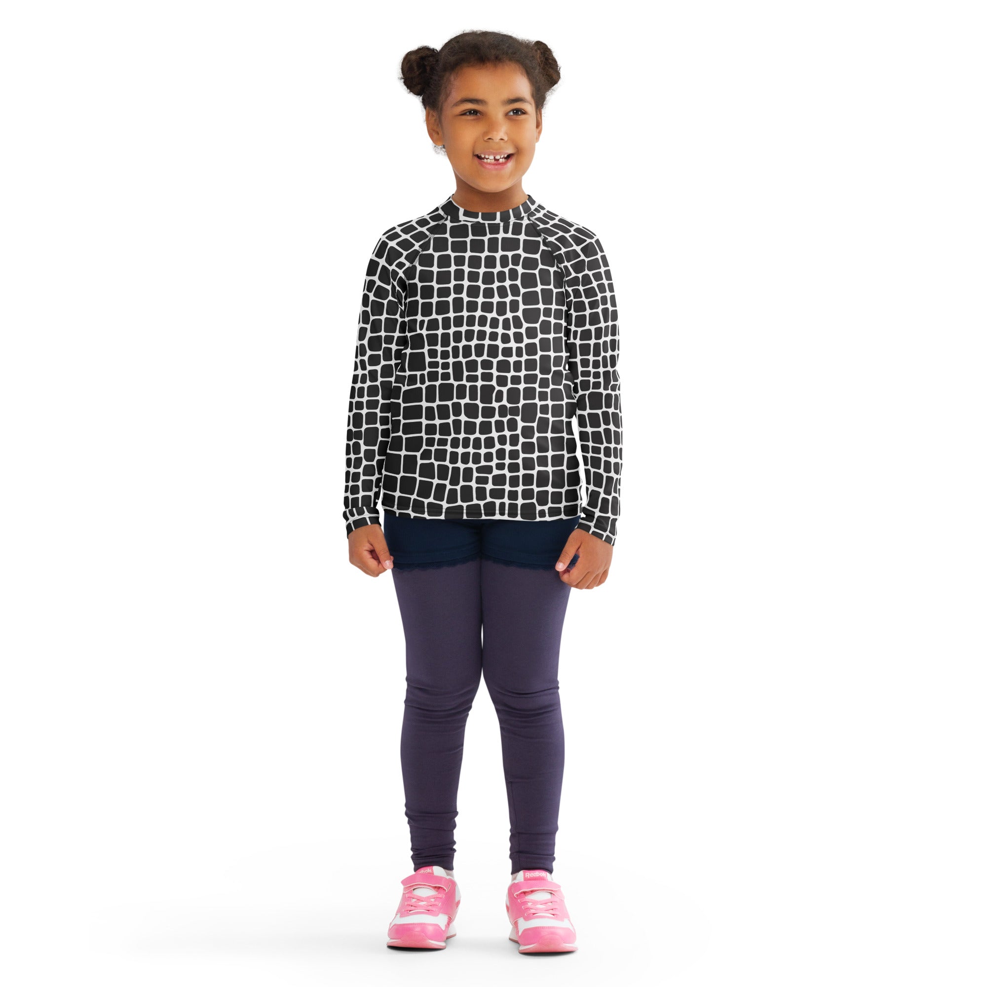 Kids Crocodile Print Long Sleeve Rash Guard Swim Shirt – Buttery Soft, Sun Safe UPF 50+ Protection, Quick Dry & 4-Way Stretch Comfort