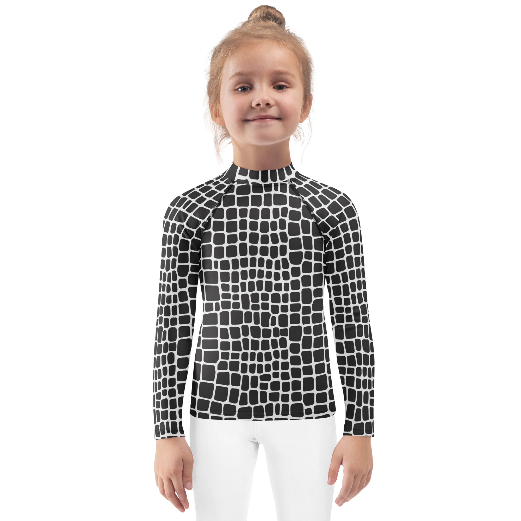 Kids Crocodile Print Long Sleeve Rash Guard Swim Shirt – Buttery Soft, Sun Safe UPF 50+ Protection, Quick Dry & 4-Way Stretch Comfort