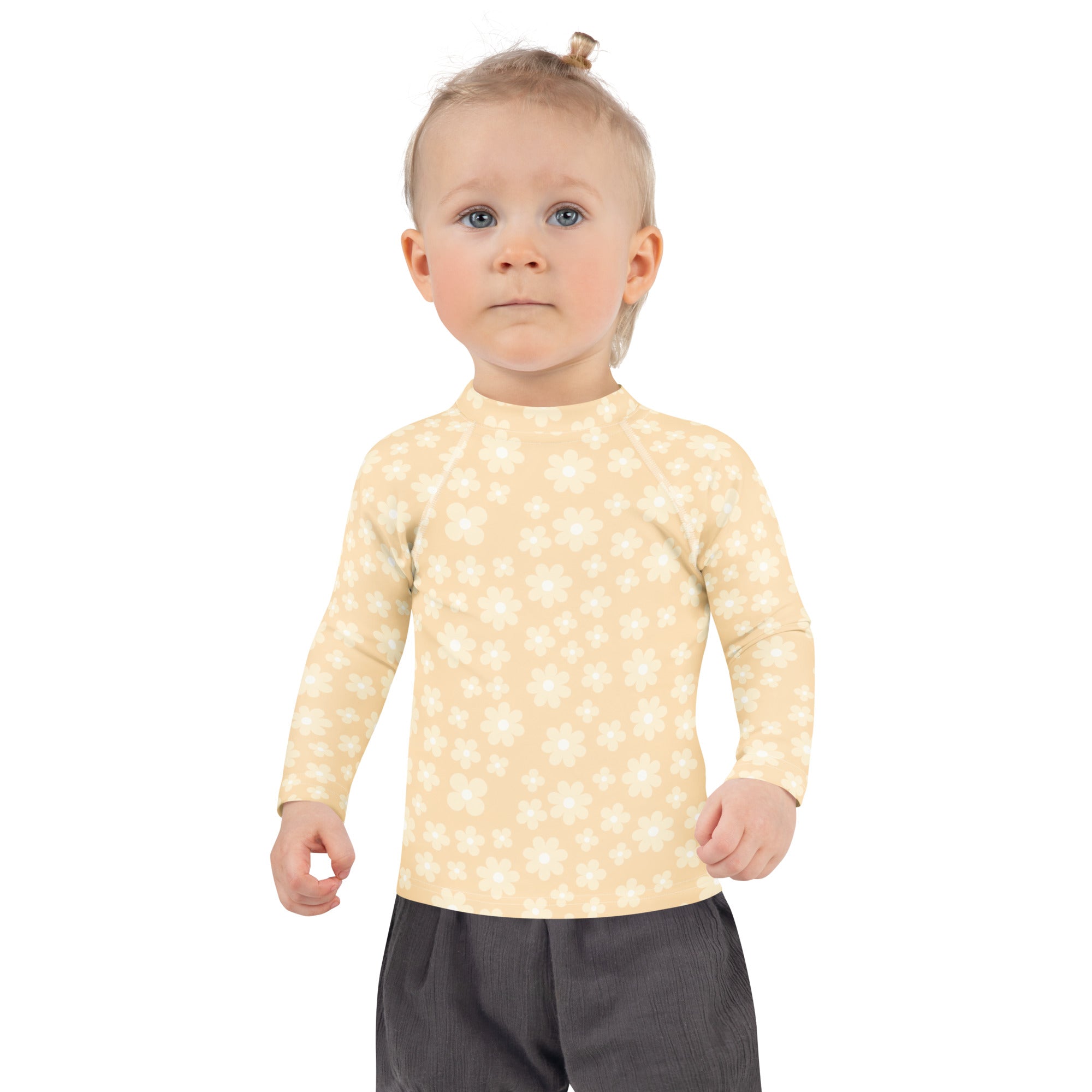Kids Buttercup Bloom Long Sleeve Rash Guard Swim Shirt – Buttery Soft, Sun Safe UPF 50+ Protection, Quick Dry & 4-Way Stretch Comfort