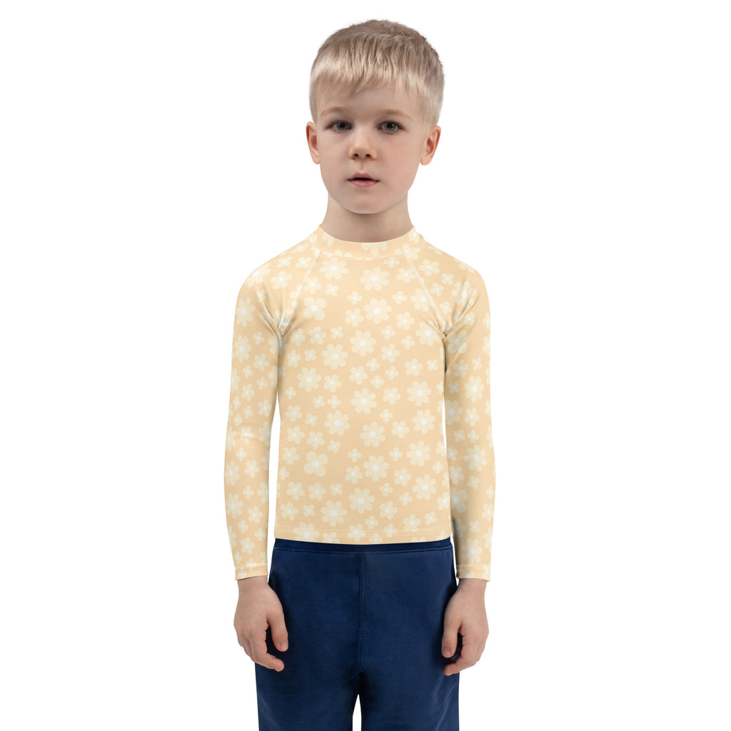 Kids Buttercup Bloom Long Sleeve Rash Guard Swim Shirt – Buttery Soft, Sun Safe UPF 50+ Protection, Quick Dry & 4-Way Stretch Comfort