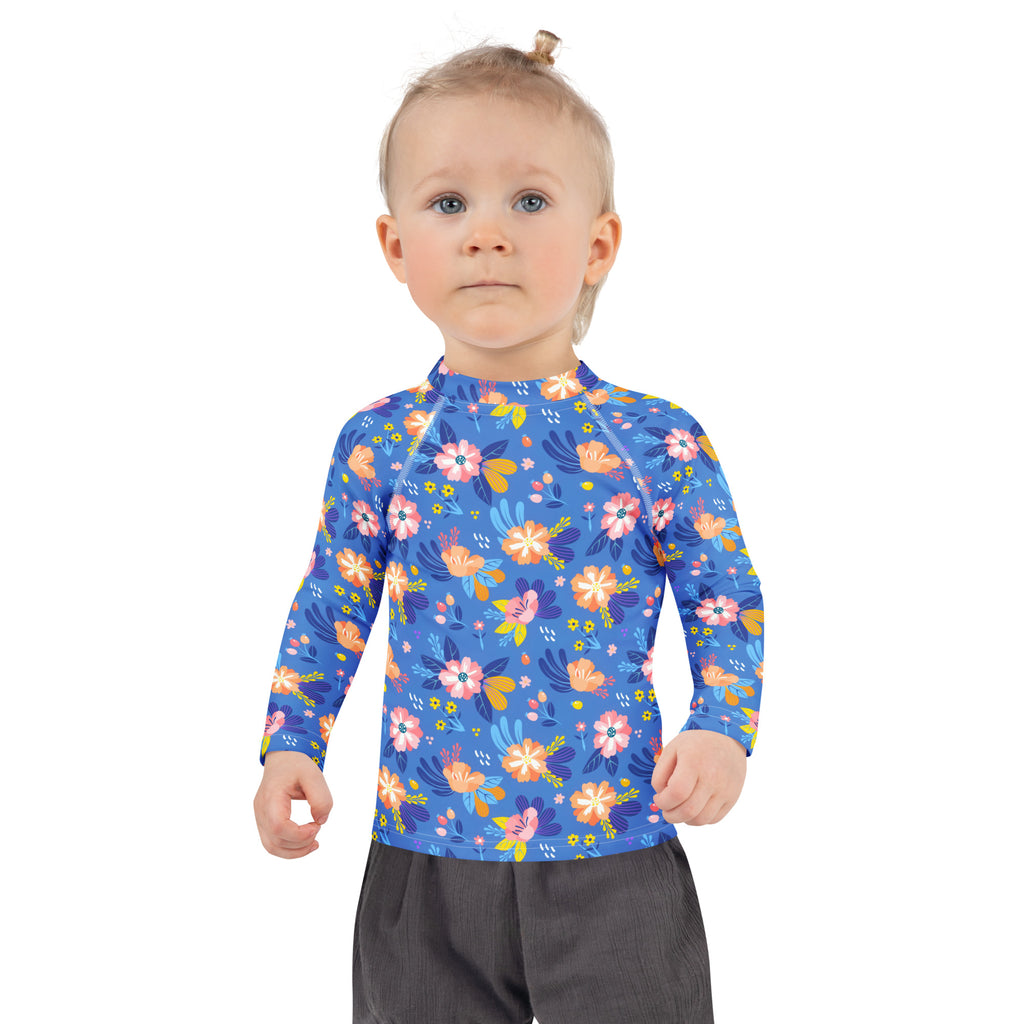 Kids Royal Bloom Long Sleeve Rash Guard Swim Shirt – Buttery Soft, Sun Safe UPF 50+ Protection, Quick Dry & 4-Way Stretch Comfort
