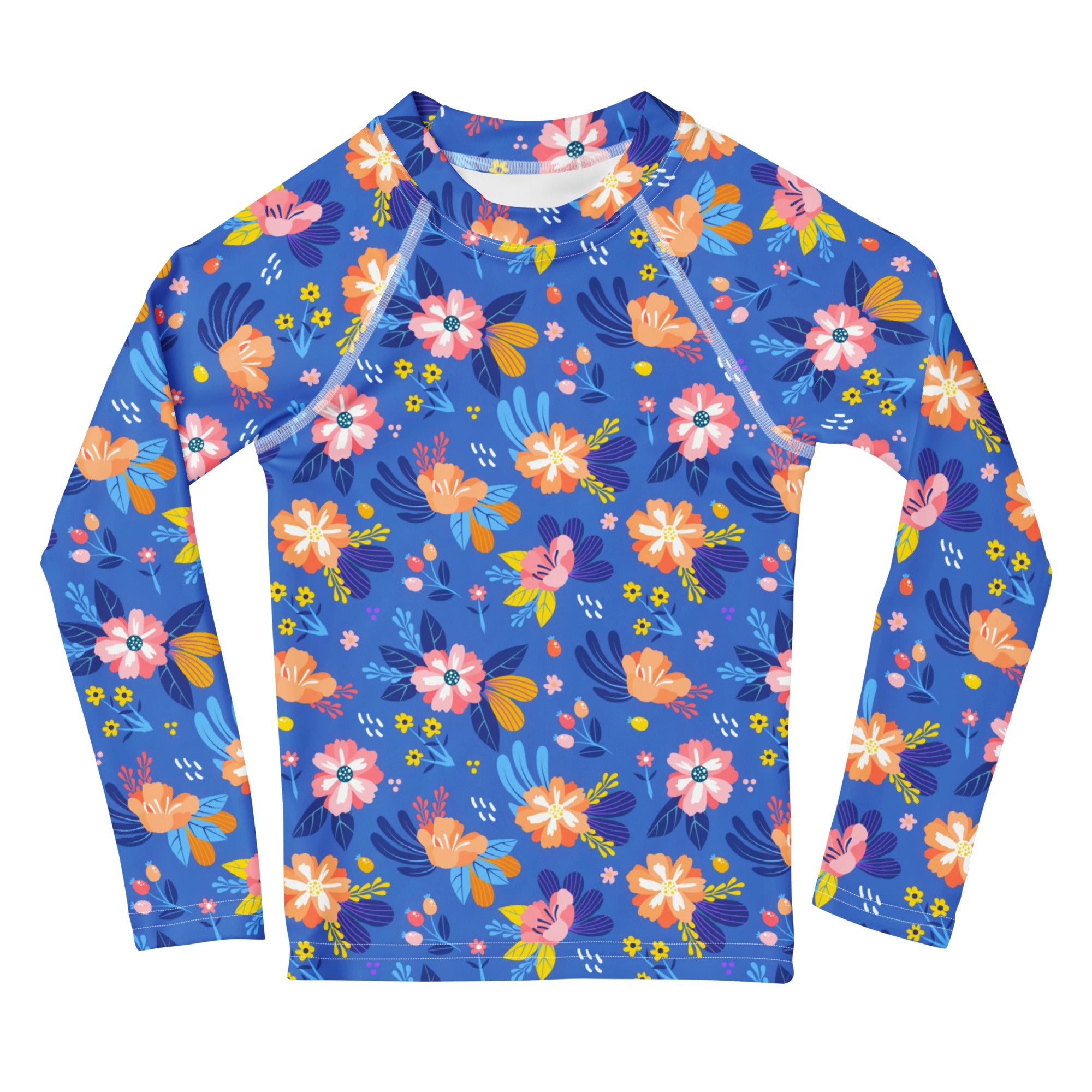 Kids Royal Bloom Long Sleeve Rash Guard Swim Shirt – Buttery Soft, Sun Safe UPF 50+ Protection, Quick Dry & 4-Way Stretch Comfort