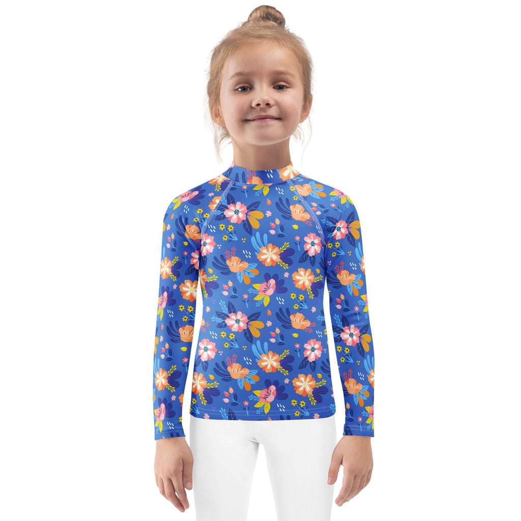 Kids Royal Bloom Long Sleeve Rash Guard Swim Shirt – Buttery Soft, Sun Safe UPF 50+ Protection, Quick Dry & 4-Way Stretch Comfort
