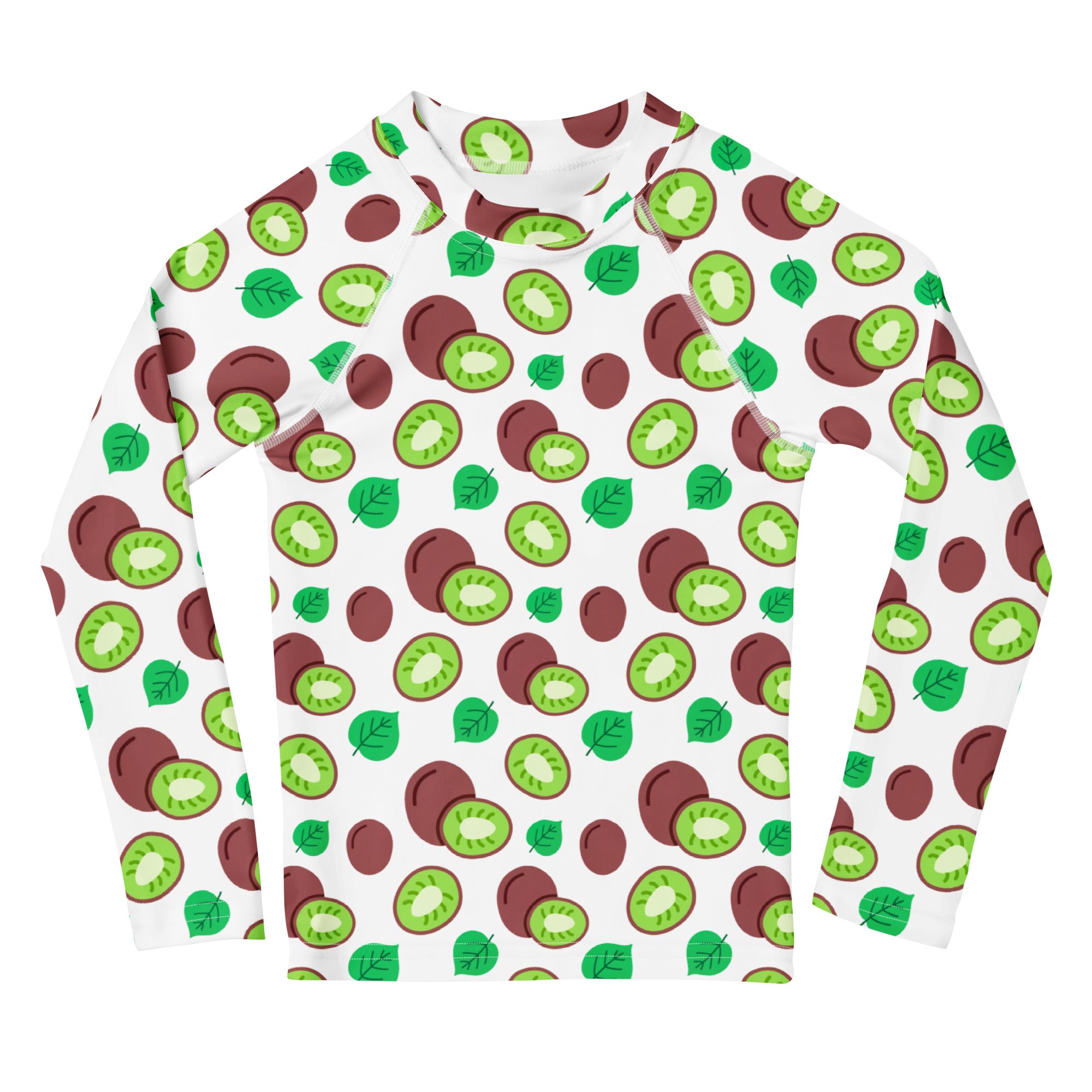 Kids Summer Kiwi Long Sleeve Rash Guard Swim Shirt – Buttery Soft, Sun Safe UPF 50+ Protection, Quick Dry & 4-Way Stretch Comfort