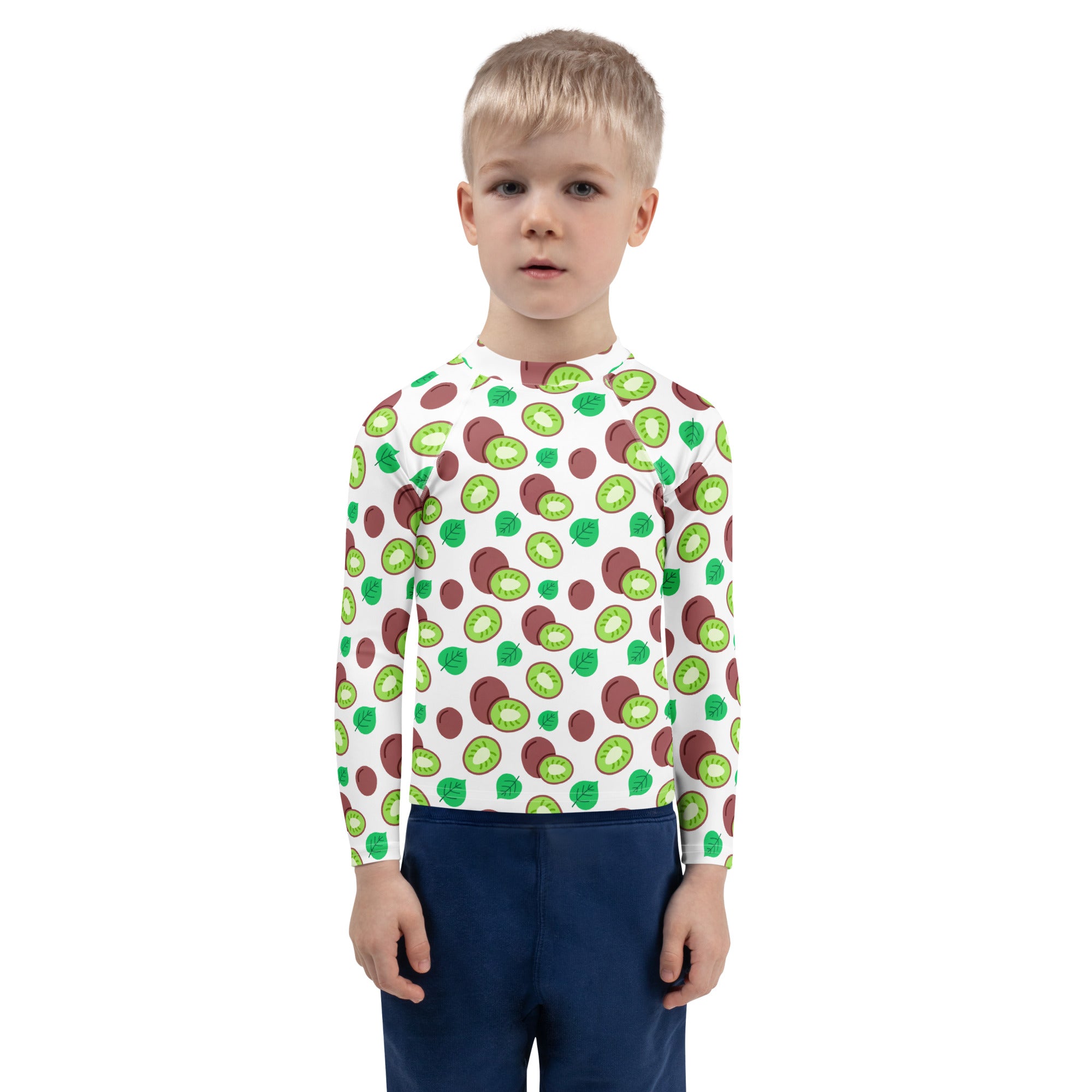 Kids Summer Kiwi Long Sleeve Rash Guard Swim Shirt – Buttery Soft, Sun Safe UPF 50+ Protection, Quick Dry & 4-Way Stretch Comfort