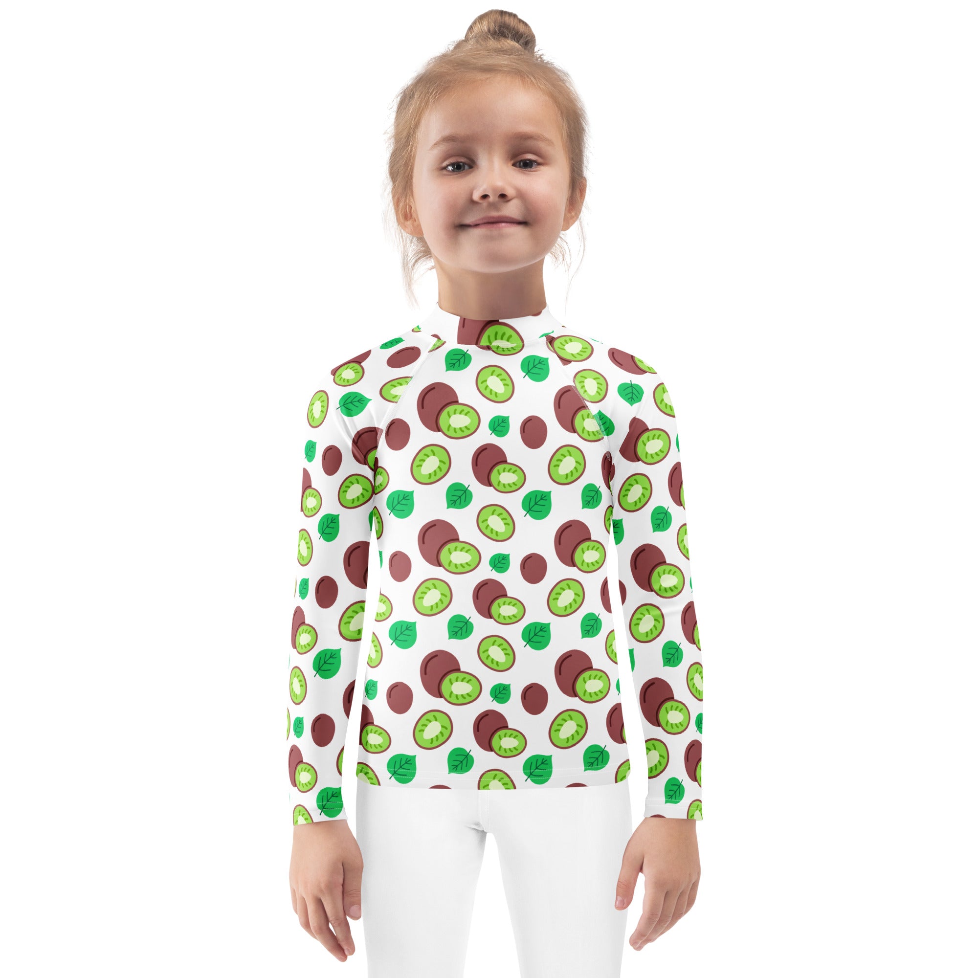 Kids Summer Kiwi Long Sleeve Rash Guard Swim Shirt – Buttery Soft, Sun Safe UPF 50+ Protection, Quick Dry & 4-Way Stretch Comfort