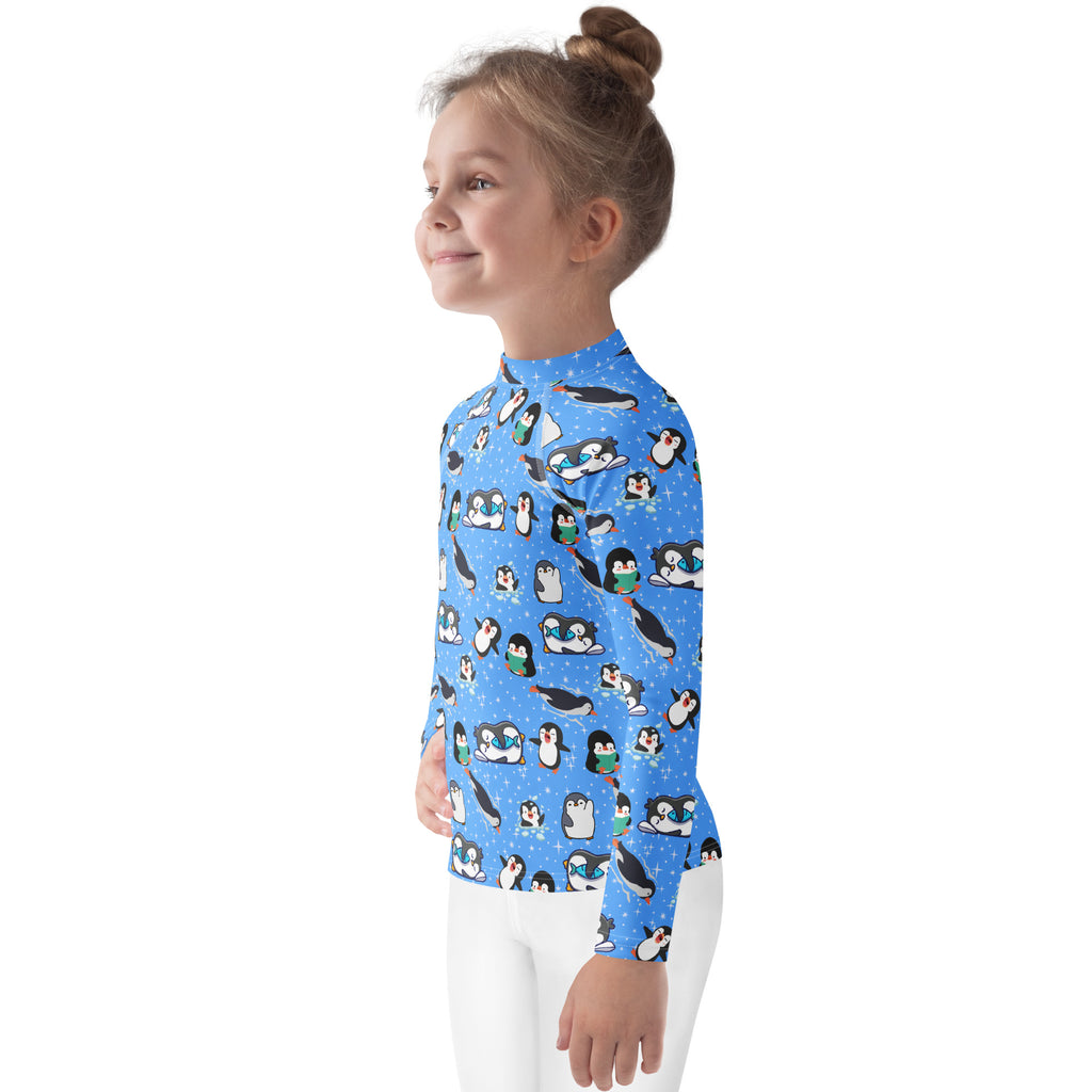 Kids Peguin Long Sleeve Rash Guard Swim Shirt – Buttery Soft, Sun Safe UPF 50+ Protection, Quick Dry & 4-Way Stretch Comfort