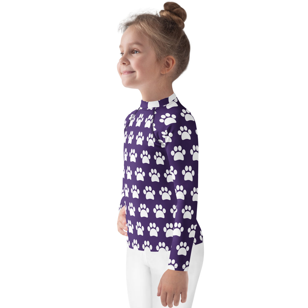 Girls Dark Purple Long Sleeve Rash Guard Swim Shirt – Buttery Soft, Sun Safe UPF 50+ Protection, Quick Dry & 4-Way Stretch Comfort