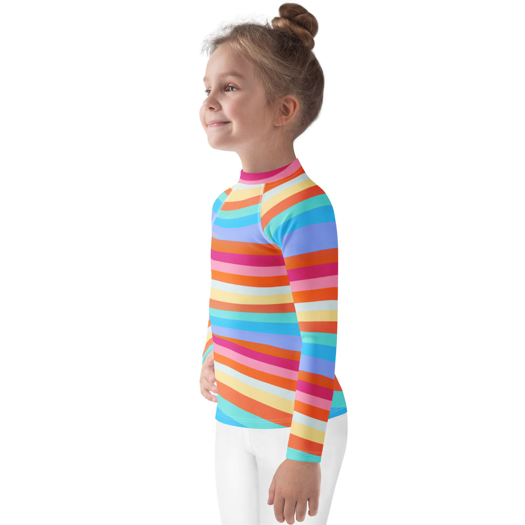 Kids Colorful Sand Long Sleeve Rash Guard Swim Shirt – Buttery Soft, Sun Safe UPF 50+ Protection, Quick Dry & 4-Way Stretch Comfort
