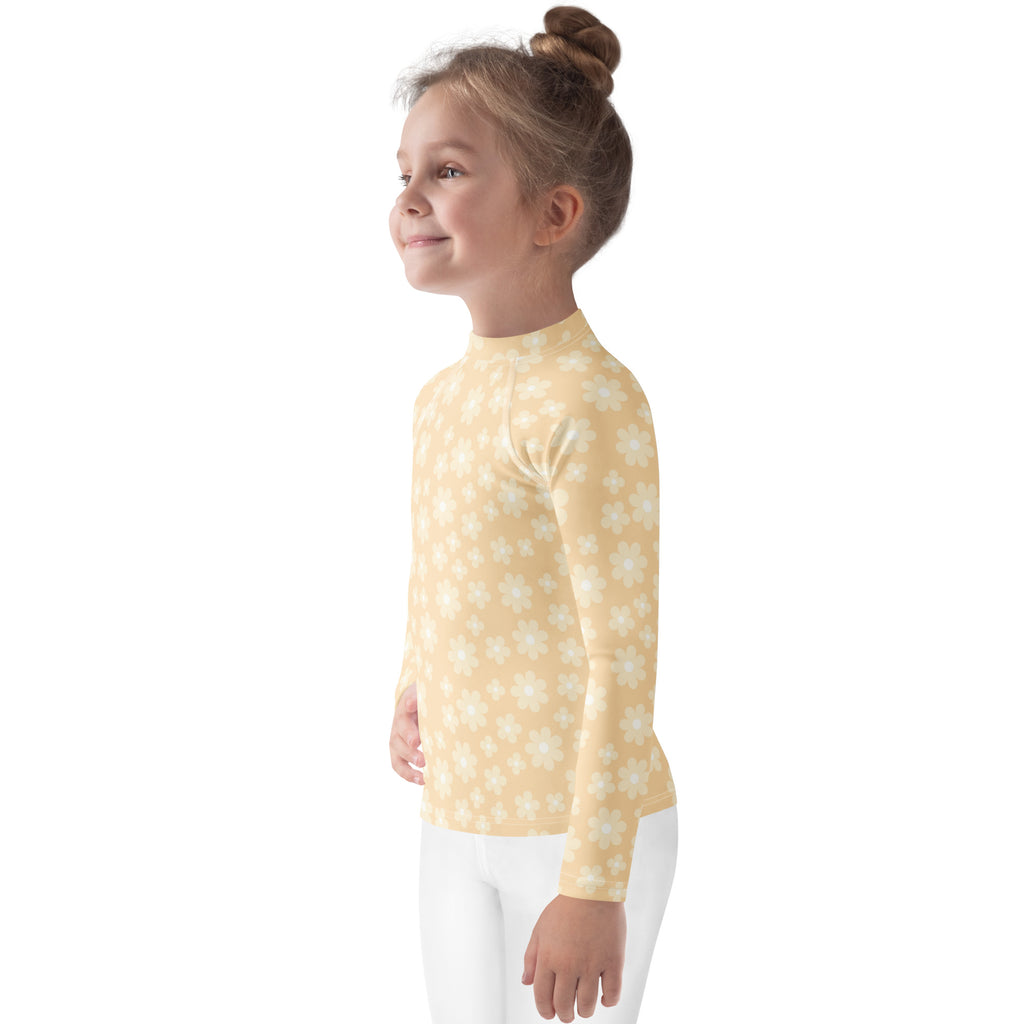 Kids Buttercup Bloom Long Sleeve Rash Guard Swim Shirt – Buttery Soft, Sun Safe UPF 50+ Protection, Quick Dry & 4-Way Stretch Comfort