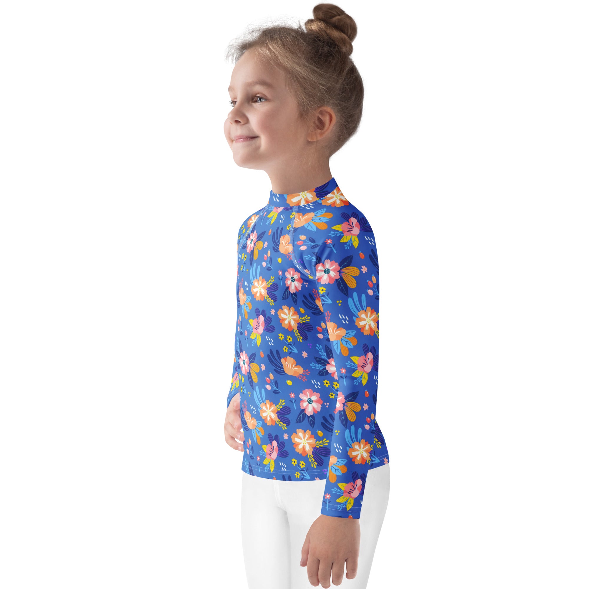 Kids Royal Bloom Long Sleeve Rash Guard Swim Shirt – Buttery Soft, Sun Safe UPF 50+ Protection, Quick Dry & 4-Way Stretch Comfort