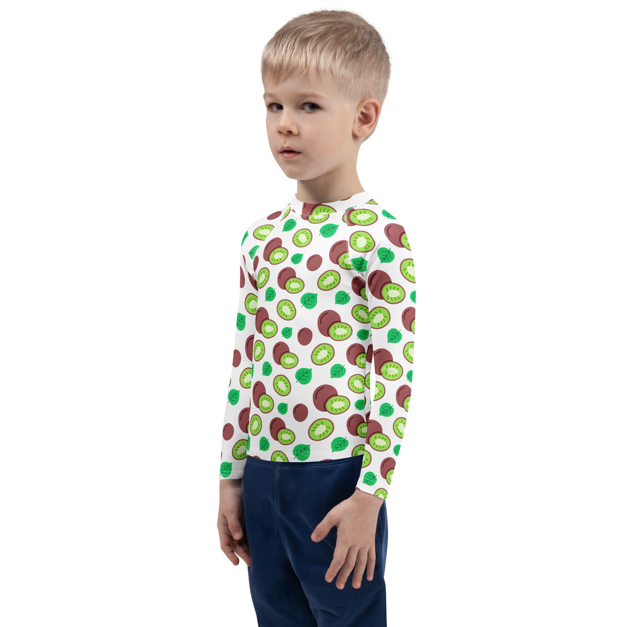 Kids Summer Kiwi Long Sleeve Rash Guard Swim Shirt – Buttery Soft, Sun Safe UPF 50+ Protection, Quick Dry & 4-Way Stretch Comfort
