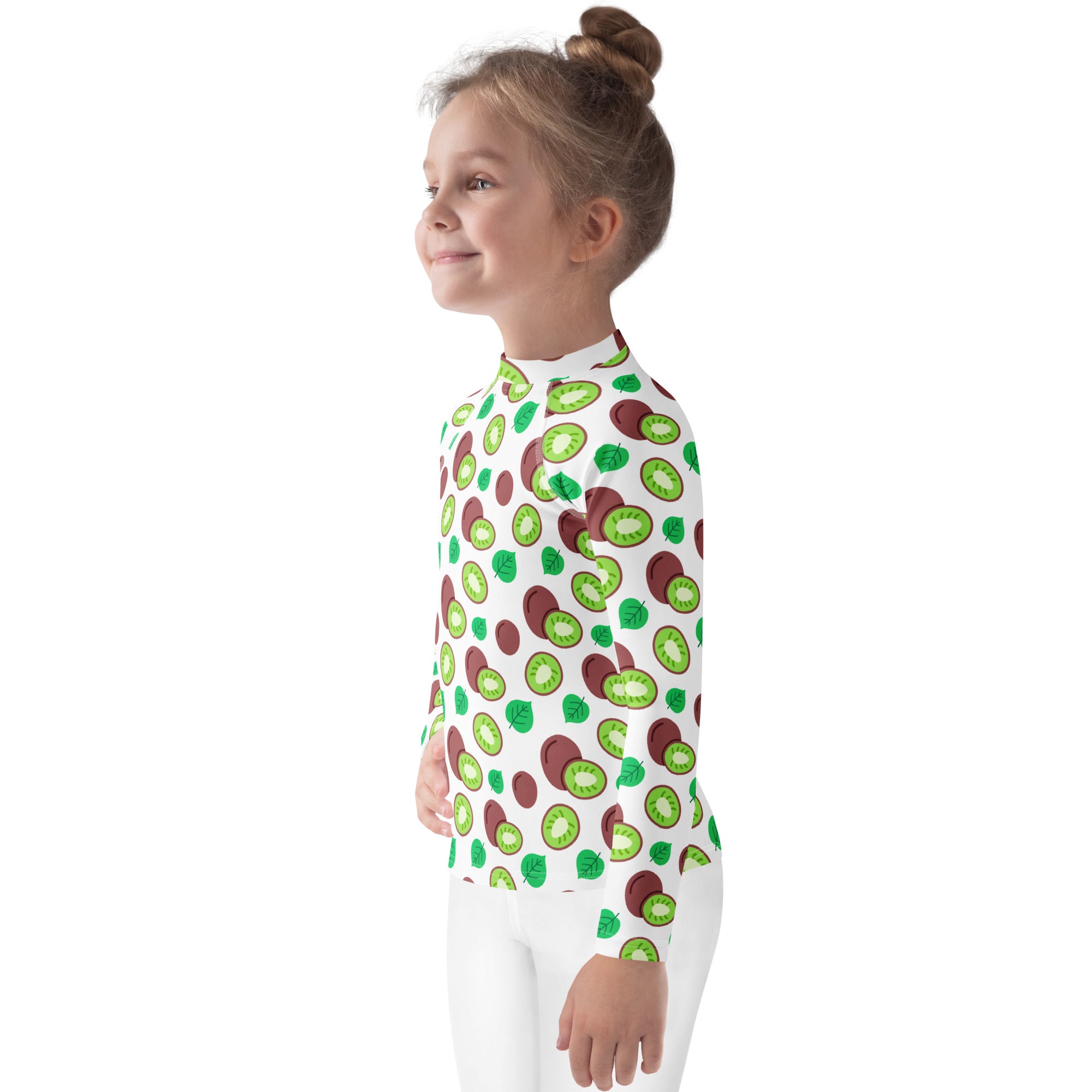 Kids Summer Kiwi Long Sleeve Rash Guard Swim Shirt – Buttery Soft, Sun Safe UPF 50+ Protection, Quick Dry & 4-Way Stretch Comfort