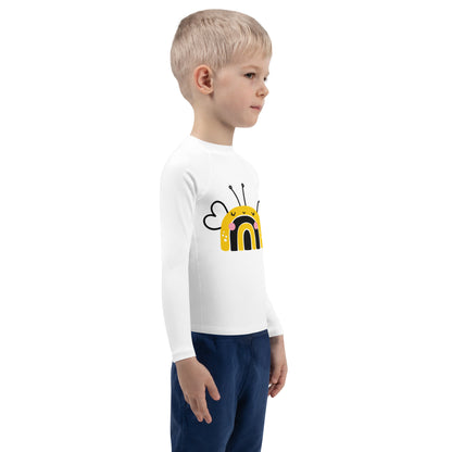 Kids Bee Long Sleeve Rash Guard Swim Shirt With UPF 50+