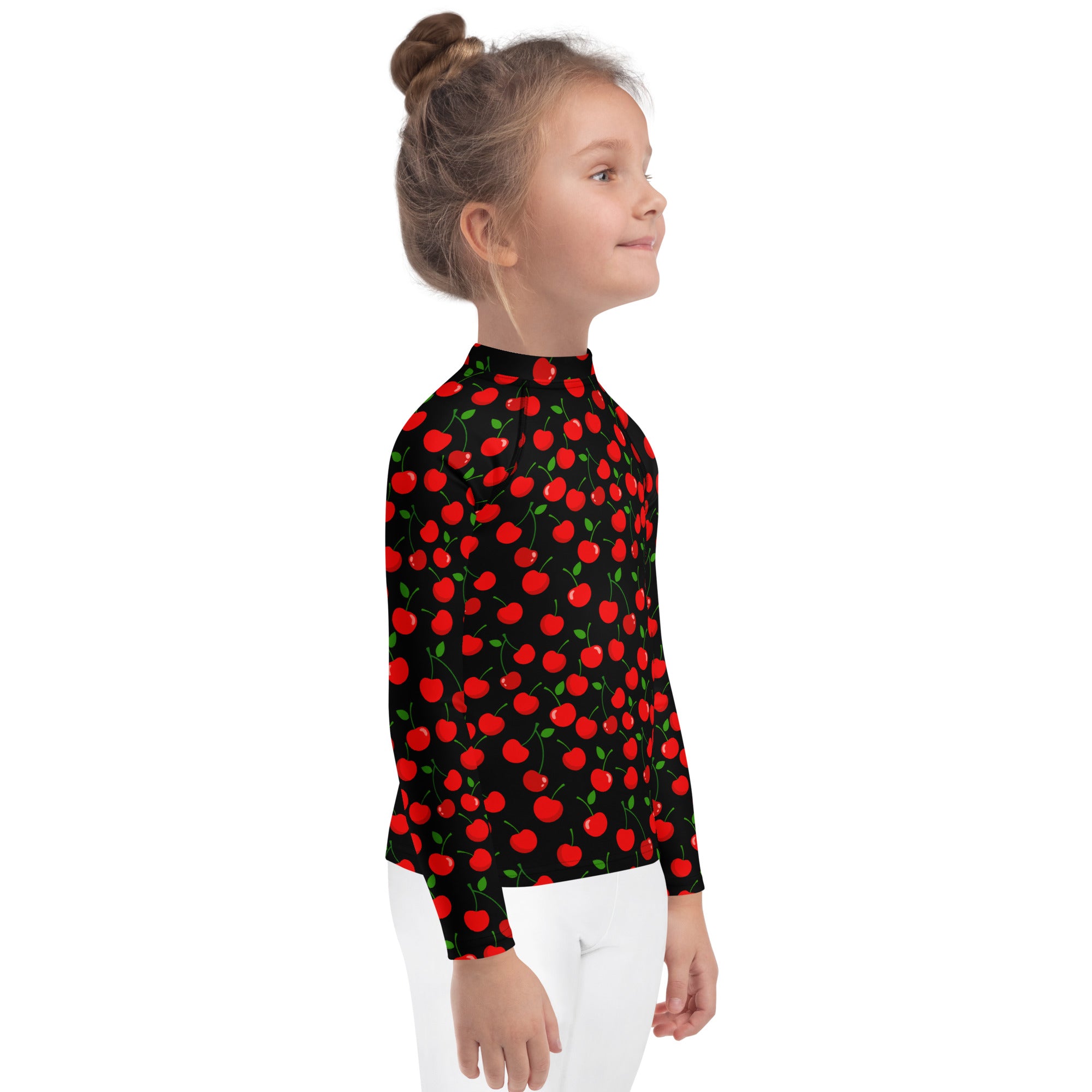 Girls Black Cherry Long Sleeve Rash Guard Swim Shirt – Buttery Soft, Sun Safe UPF 50+ Protection, Quick Dry & 4-Way Stretch Comfort