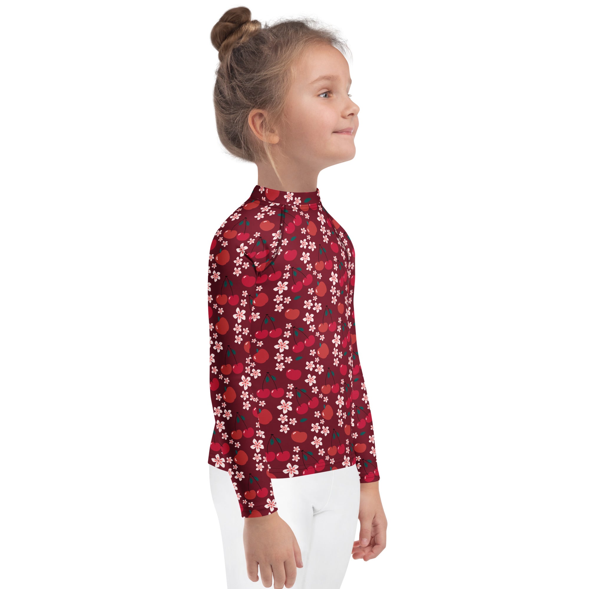 Girls Cherry Blossom Long Sleeve Rash Guard Swim Shirt – Buttery Soft, Sun Safe UPF 50+ Protection, Quick Dry & 4-Way Stretch Comfort