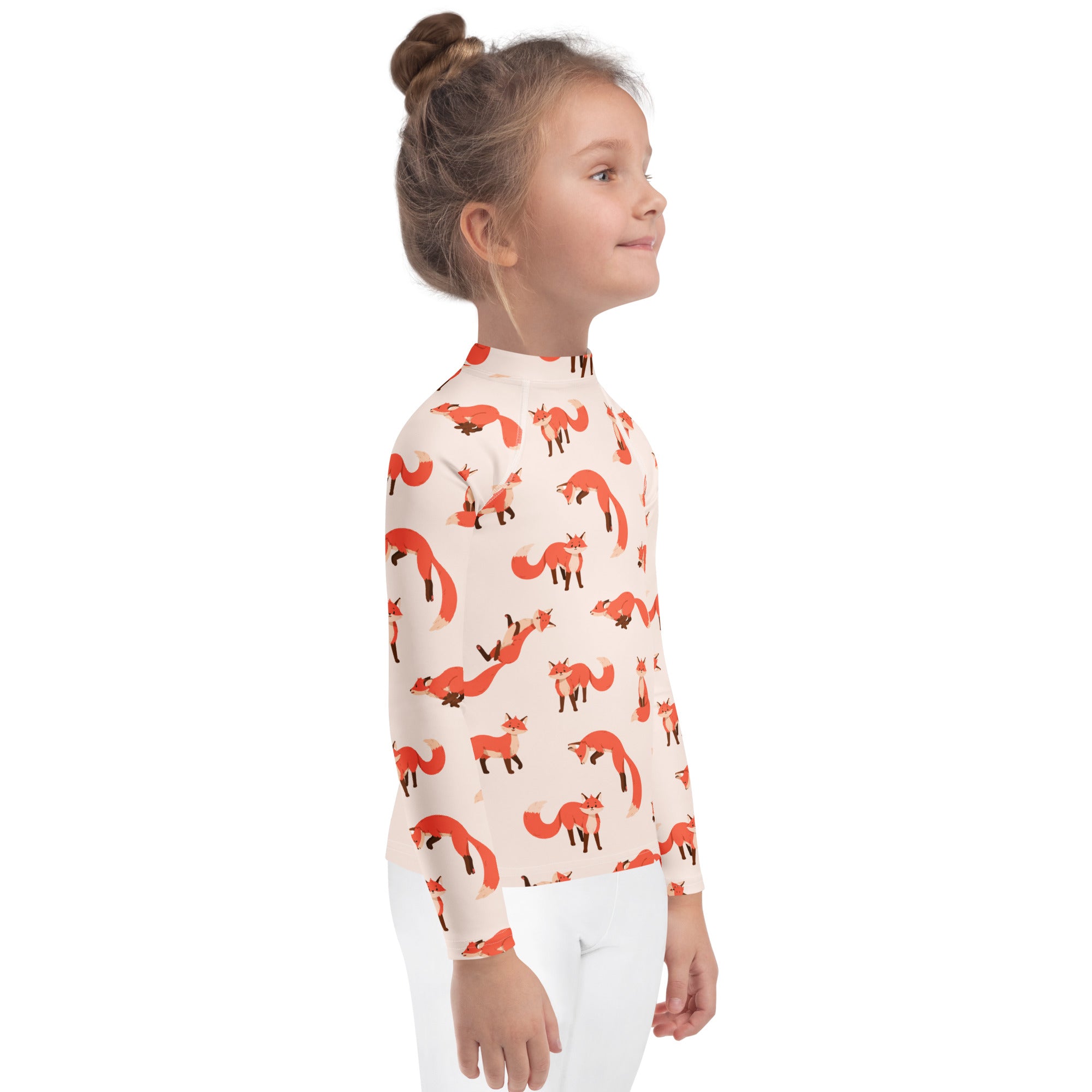 Kids Fox Long Sleeve Rash Guard Swim Shirt – Buttery Soft, Sun Safe UPF 50+ Protection, Quick Dry & 4-Way Stretch Comfort