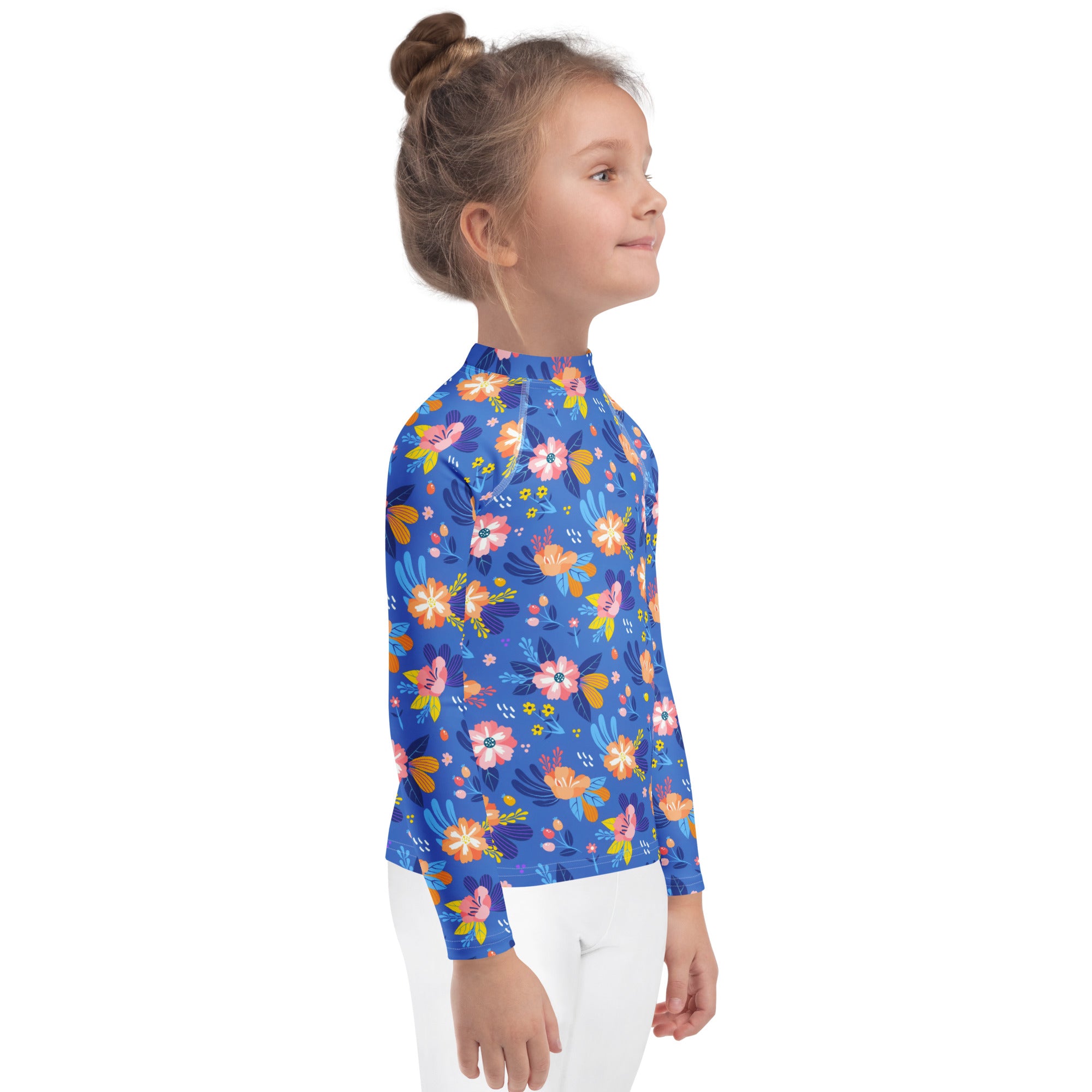 Kids Royal Bloom Long Sleeve Rash Guard Swim Shirt – Buttery Soft, Sun Safe UPF 50+ Protection, Quick Dry & 4-Way Stretch Comfort