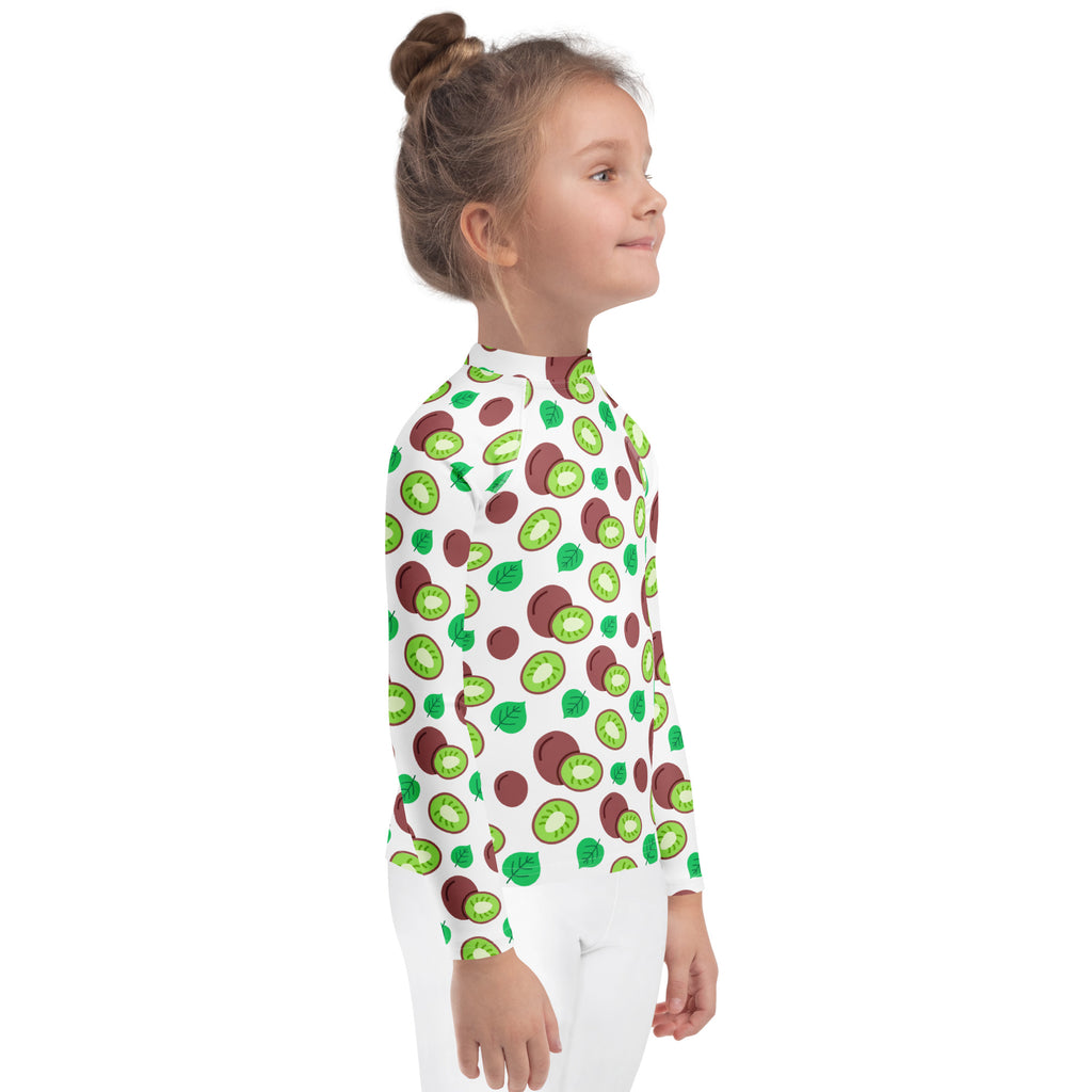 Kids Summer Kiwi Long Sleeve Rash Guard Swim Shirt – Buttery Soft, Sun Safe UPF 50+ Protection, Quick Dry & 4-Way Stretch Comfort