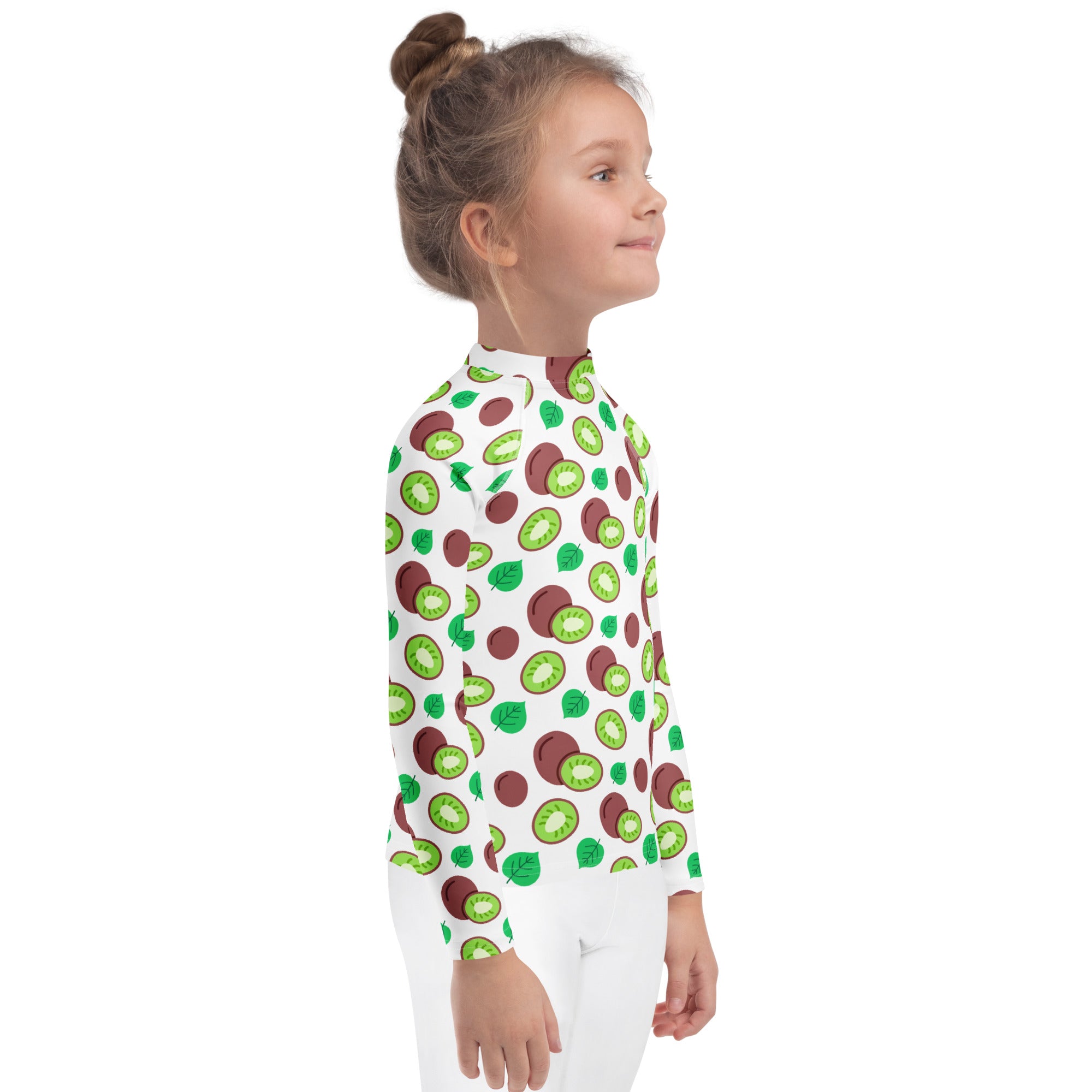 Kids Summer Kiwi Long Sleeve Rash Guard Swim Shirt – Buttery Soft, Sun Safe UPF 50+ Protection, Quick Dry & 4-Way Stretch Comfort