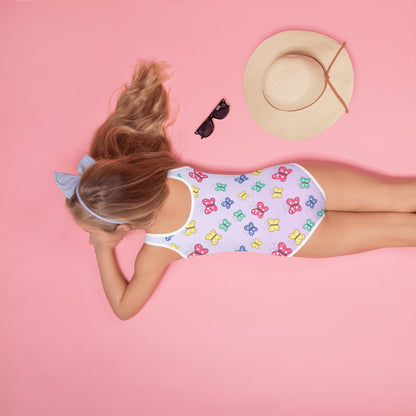 Girls Colorful Butterfly Swimsuit With UPF 50+