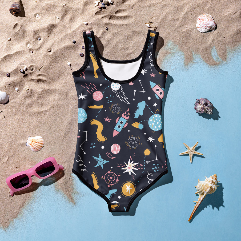 Girls Outer Space Buttery Soft Swimsuit With UPF 50+