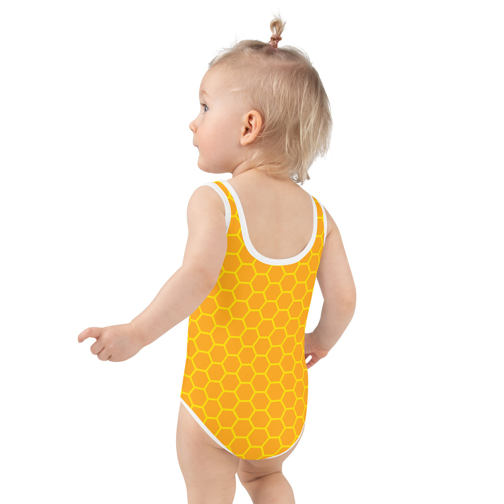 Girls Honeycomb Buttery Soft Swimsuit With UPF 50+