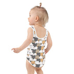 Girls Kawaii Cat Face Buttery Soft Swimsuit With UPF 50+