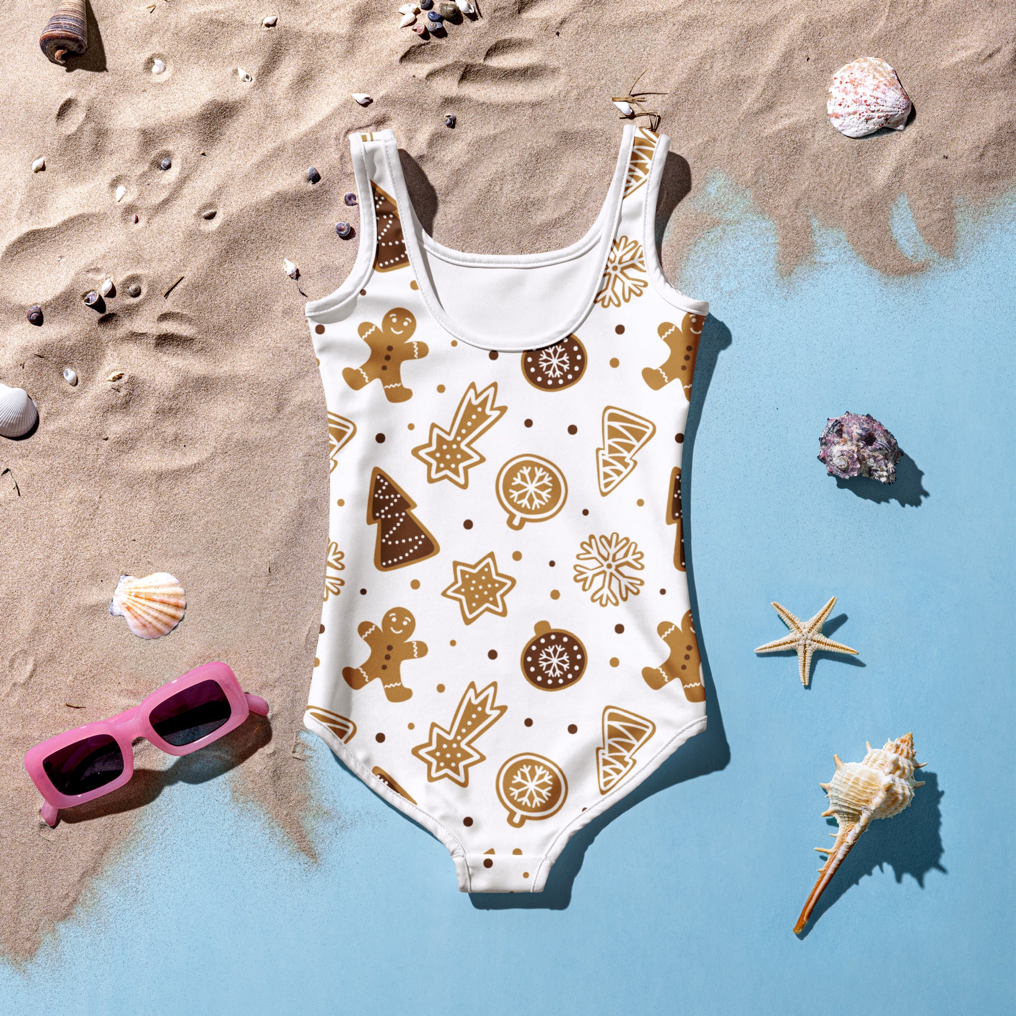 Girls Gingerbread Cookies Buttery Soft Swimsuit