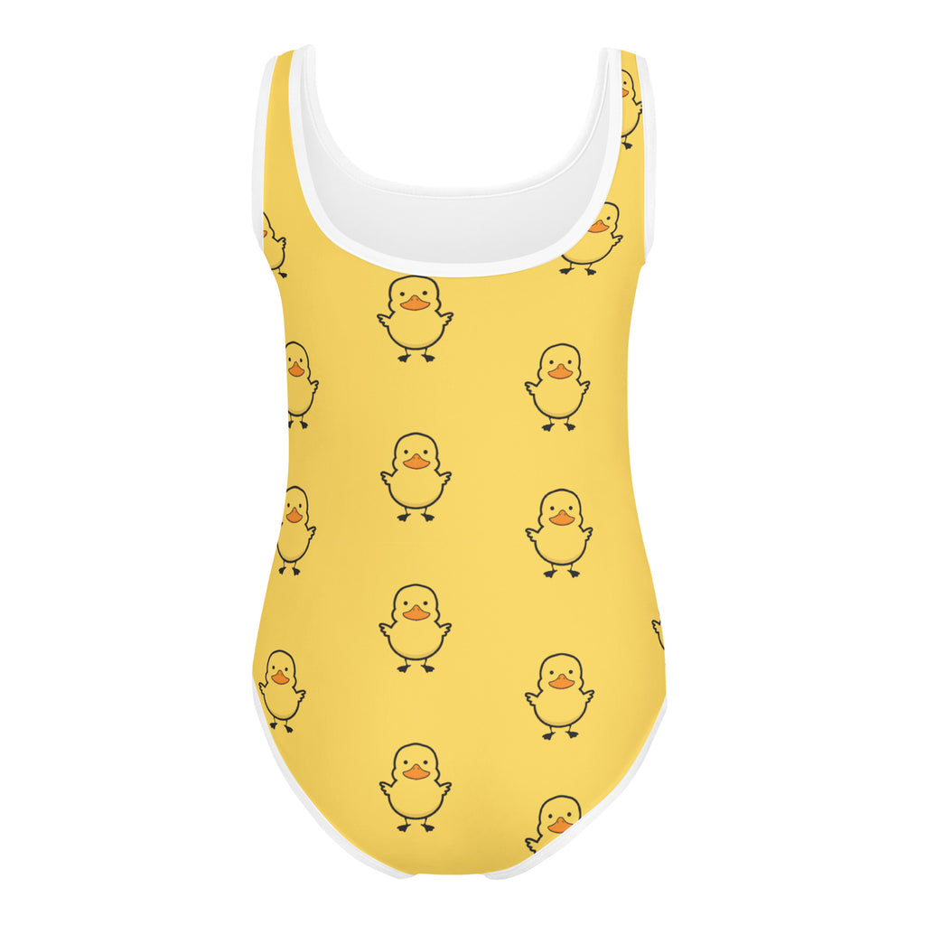 Girls Yellow Rubber Duck Buttery Soft Leotard - Quick Drying For Dance and Gymnastics
