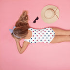 Girls Patriotic Stars Buttery Soft Swimsuit With UPF 50+