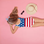 Girls American Flag Buttery Soft Swimsuit With UPF 50+