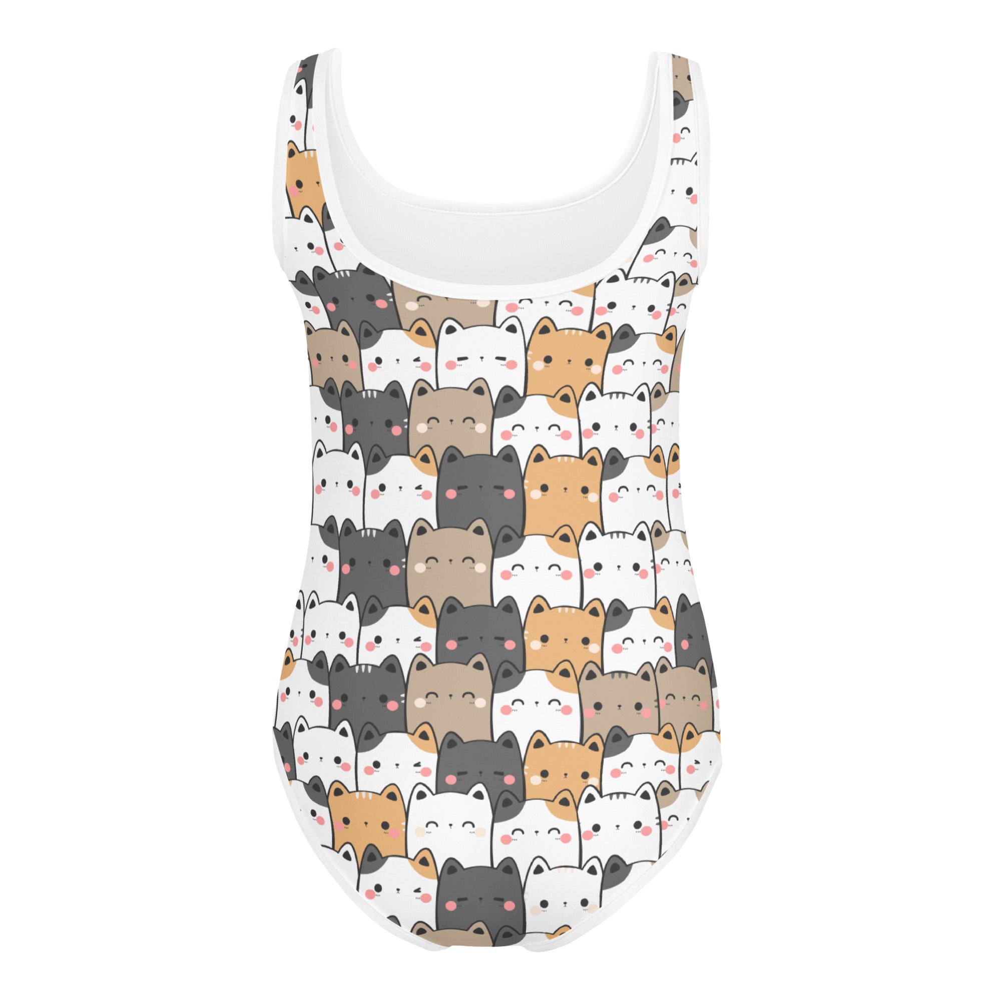 Girls Kawaii Cat Face Buttery Soft Leotard - Quick Drying For Dance and Gymnastics