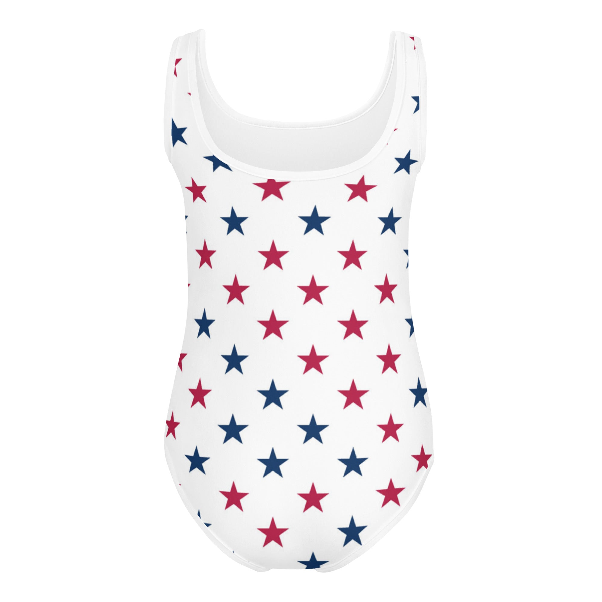 Girls Red and Blue Stars Buttery Soft Leotard - Quick Drying For Dance and Gymnastics