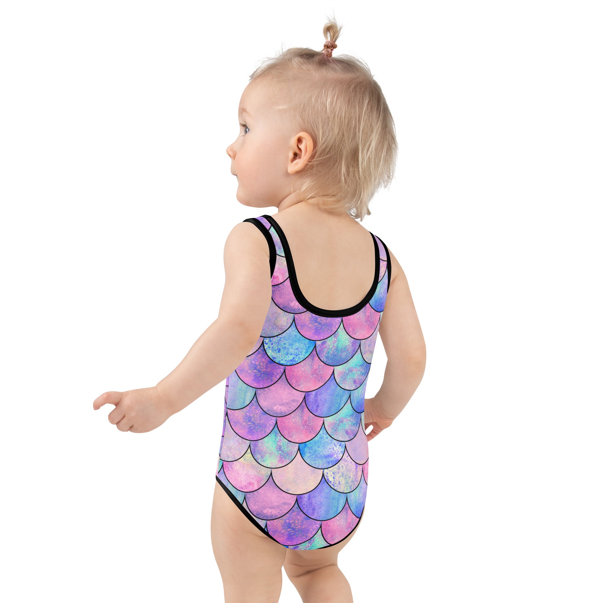 Girls Pastel Mermaid Buttery Soft Swimsuit With UPF 50+