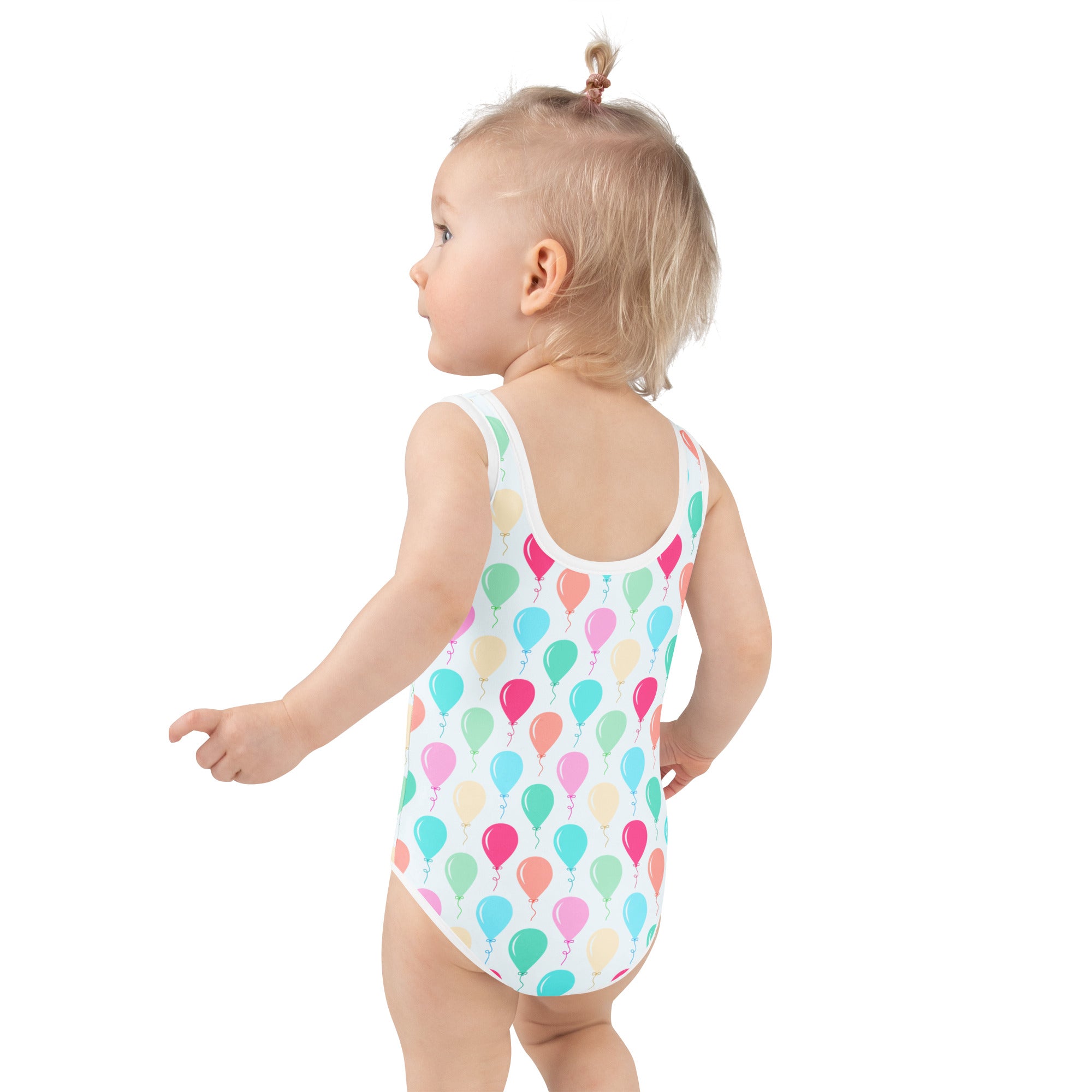 Girls 'Birthday Girl' Balloons Buttery Soft Swimsuit With UPF 50+
