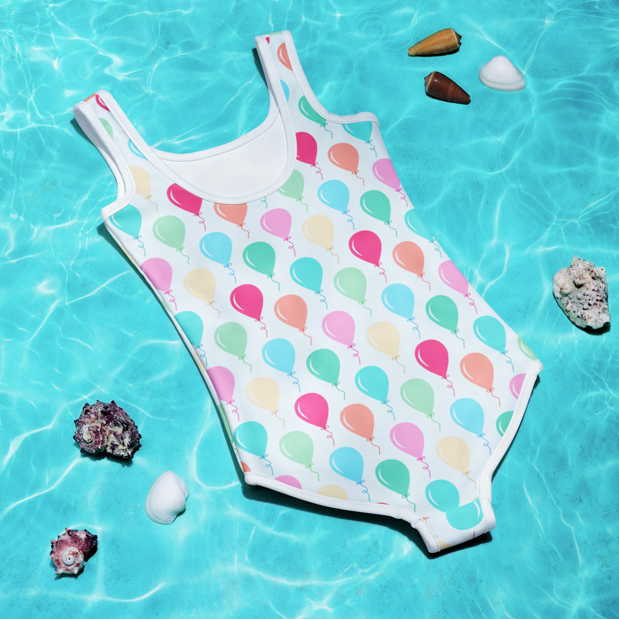Girls 'Birthday Girl' Balloons Buttery Soft Swimsuit With UPF 50+