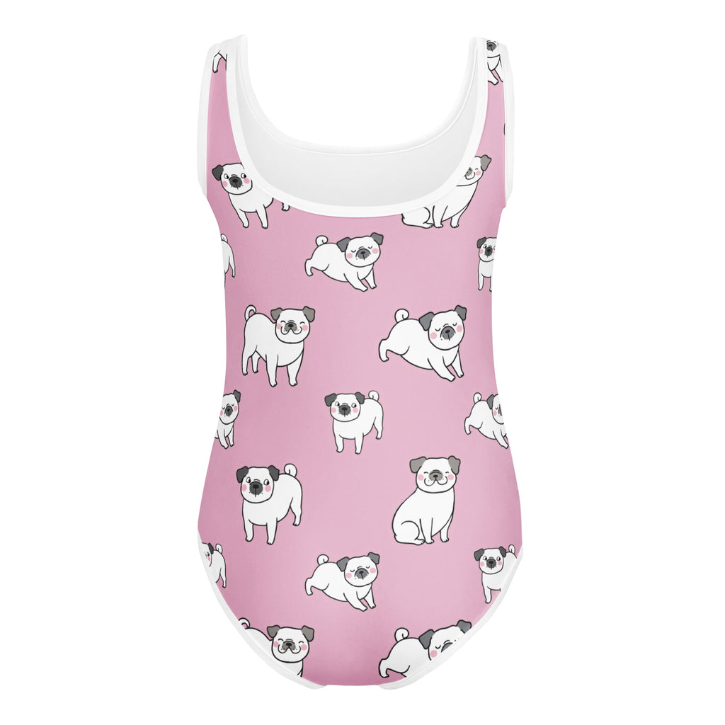Girls Pink Pug Buttery Soft Leotard - Quick Drying For Dance and Gymnastics